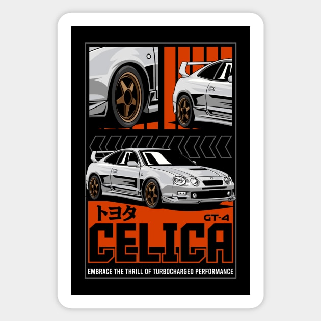 Iconic Celica GT4 Car Sticker by milatees